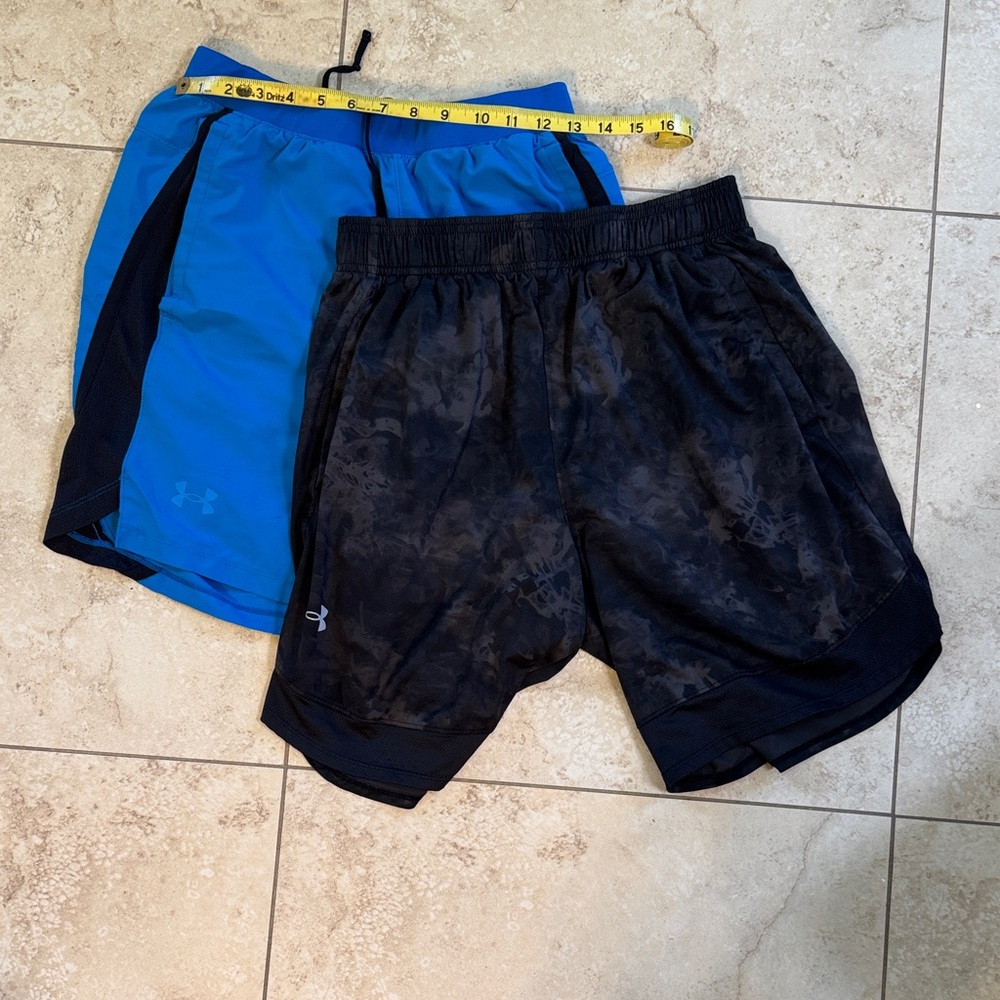Under Armour Men's Athletic Shorts in Blue and Black (2-pack)